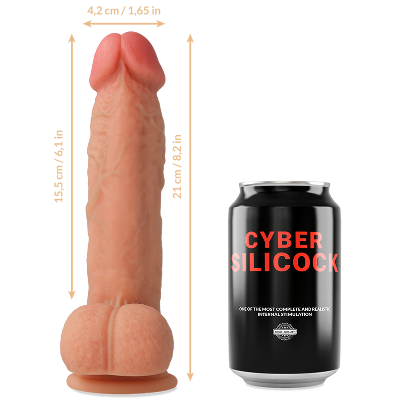 CYBER SILICOCK - STRAP-ON SAUL SILICONE LIQUIDE AVEC 3 ANNEAUX GRATUITS 15.5 CM -O- 4.2 CM CYBER SILICOCK