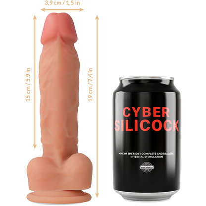 CYBER SILICOCK - STRAP-ON LIQUIDE SILICONE OLIVER AVEC 3 ANNEAUX GRATUITS 19 CM -O- 3.9 CM CYBER SILICOCK