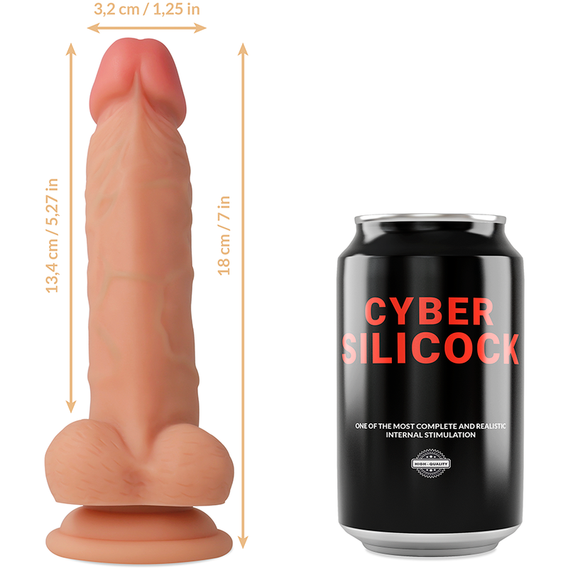 CYBER SILICOCK - STRAP-ON JUDE SILICONE LIQUIDE AVEC 3 ANNEAUX GRATUITS 18 CM -O- 3.2 CM CYBER SILICOCK