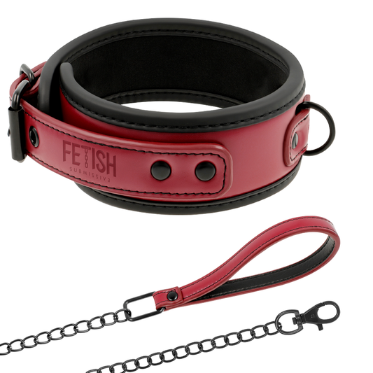 FETISH SUBMISSIVE DARK ROOM - COLLIER CHAÎNE DOUBLURE EN NÉOPRÈNE FETISH SUBMISSIVE DARK ROOM