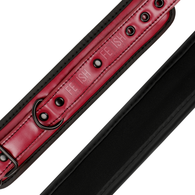 FETISH SUBMISSIVE DARK ROOM - MENOTTES EN CUIR VÉGAN AVEC DOUBLURE EN NÉOPRÈNE FETISH SUBMISSIVE DARK ROOM