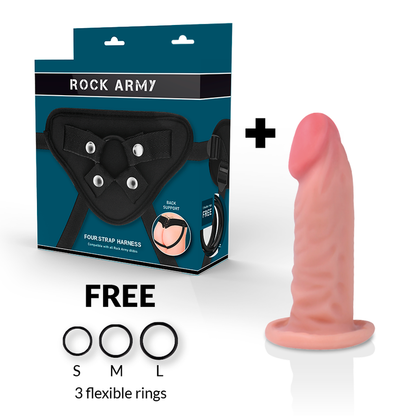 ROCKARMY - HARNAIS + GODE RÉALISTE TIGRE DOUBLE DENSITÉ 14 CM -O- 4.46 CM ROCK ARMY
