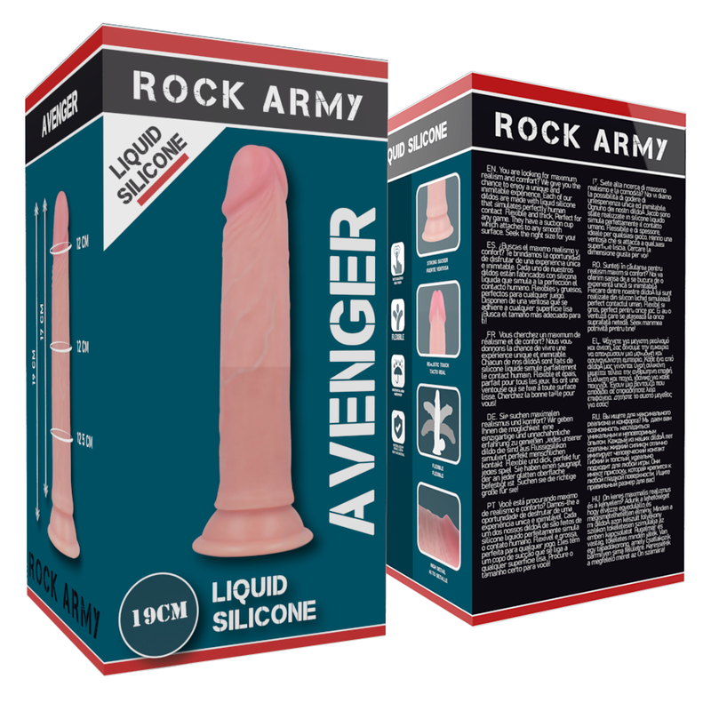 ROCKARMY - HARNAIS + GODE EN SILICONE LIQUIDE PREMIUM AVENGER 19 CM -O- 3.98 CM ROCK ARMY