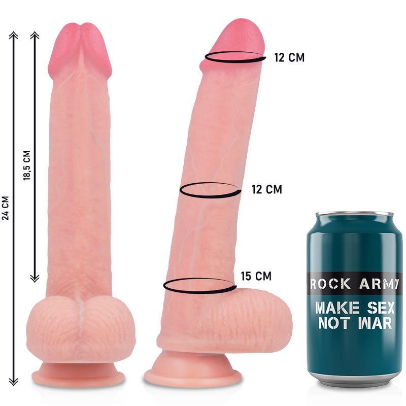 ROCKARMY - ARN S + GODE EN SILICONE LIQUIDE PREMIUM KINGCOBRA 24 CM -O- 4.77 CM ROCK ARMY