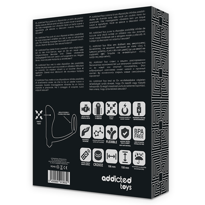 ADDICTED TOYS - ANNEAU PÉNIS AVEC TÉLÉCOMMANDE PLUG ANAL NOIR RECHARGEABLE ADDICTED TOYS